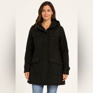 a new day Women's Black Coat with Hood. Size XL.